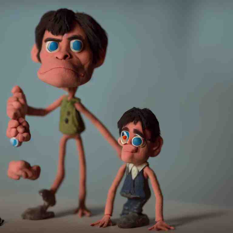 a cinematic film still of a claymation stop motion film starring jim carrey, shallow depth of field, 8 0 mm, f 1. 8 