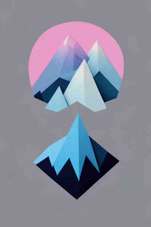 geometric 3 d render soft pastel mountains 