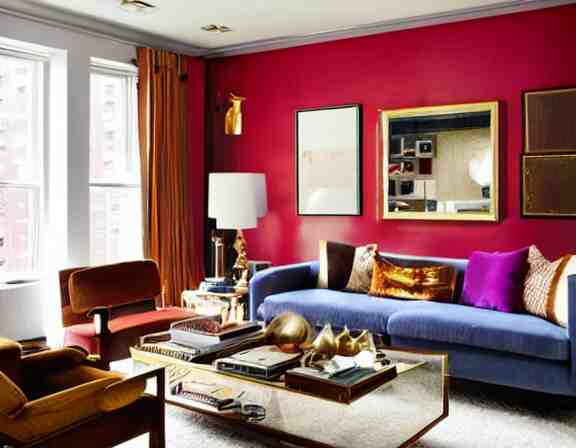 apartment designed by nate berkus, rich royal colors 