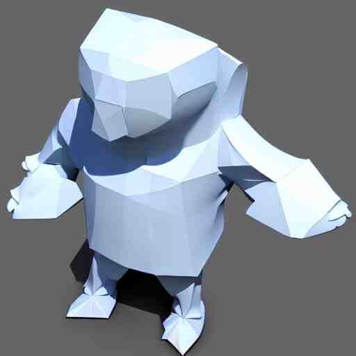 poorly rendered low poly 3d model of a popular cartoon character