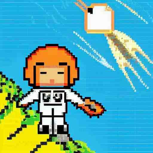 astronaut relaxing on a tropical island, pixel art, highly detailed, intricate 