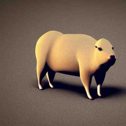 low polygon render of a capybara on a white backround, isometric 3 d, ultra hd 