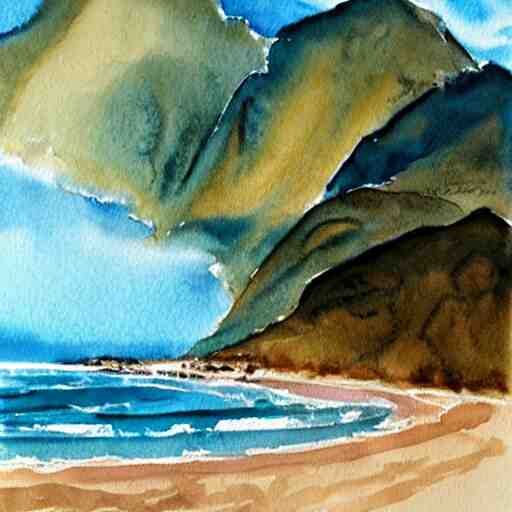 golden bay new zealand, abel tasman, amazing watercolor painting, trending on artstation