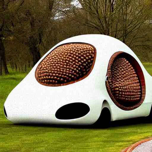 a car shaped like an acorn, concept, 