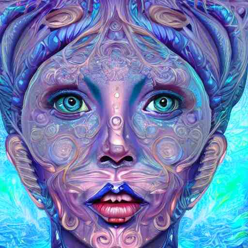 An extremely psychedelic portrait of deep sea goddess, surreal, LSD, face, detailed, intricate, elegant, lithe, highly detailed, digital painting, artstation, concept art, smooth, sharp focus, illustration