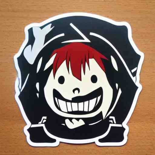 die cut sticker, full metal alchemist al and alphons, splatter paint 