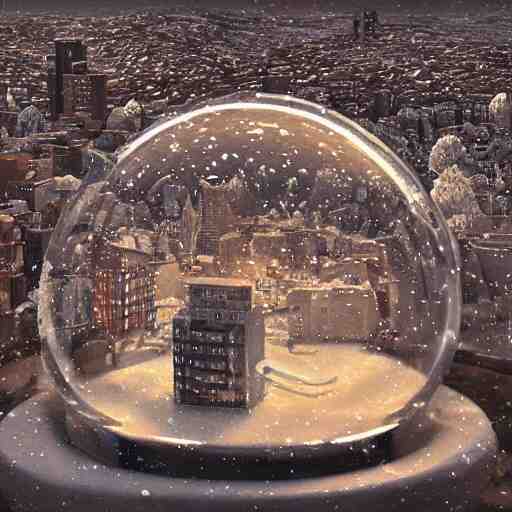 snow globe of buenos aaires city, artstation, photorealism 