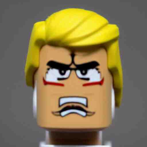 lego minifig of donald trump looking angry 