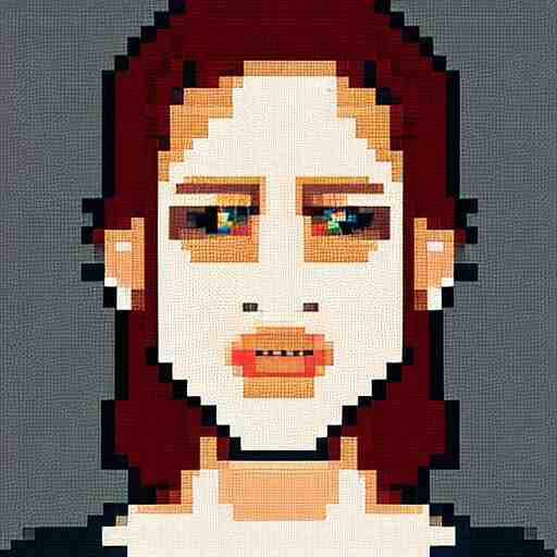 female portrait, pixel art 