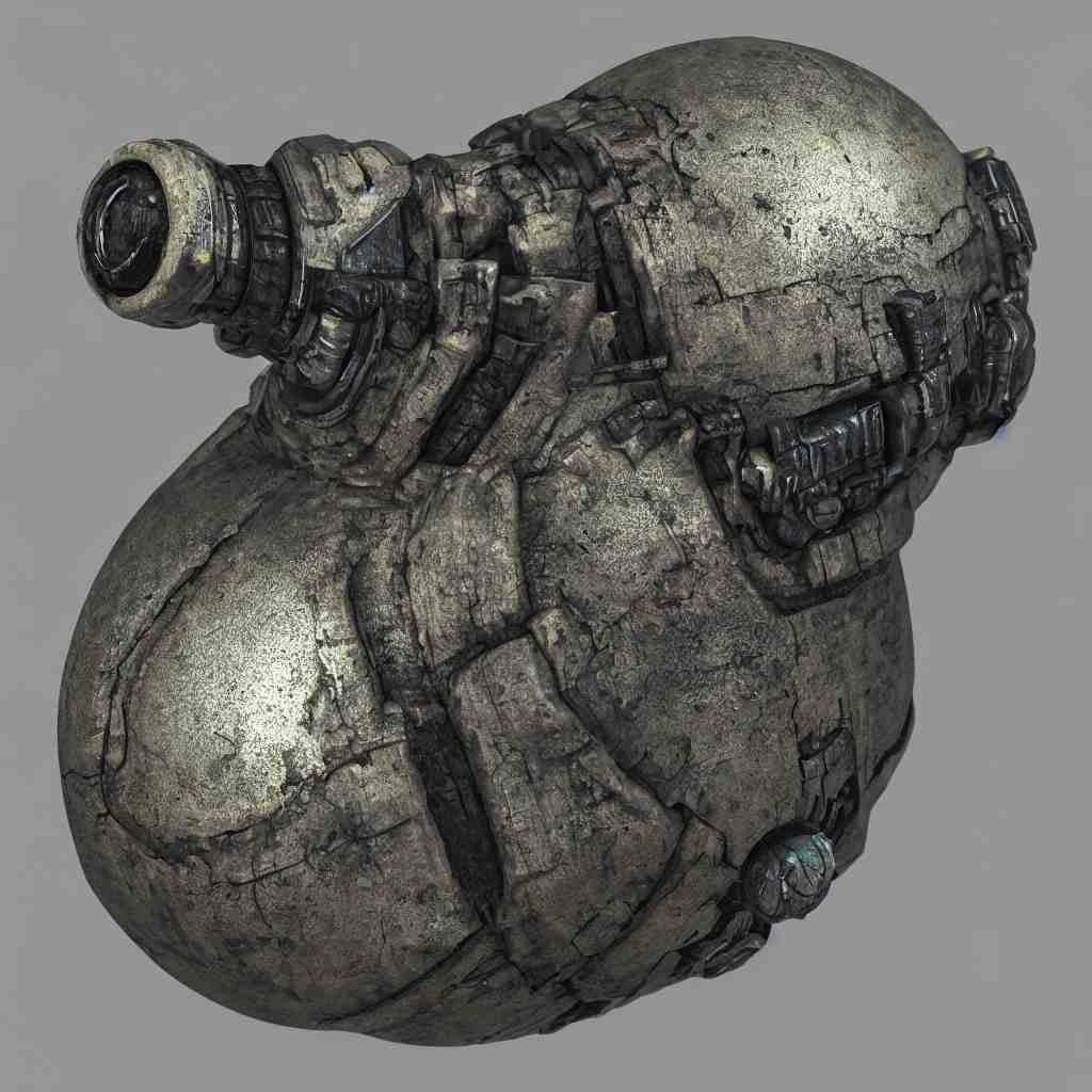 a cyberpunk energy grenade, photo realistic weathered materials, highly detailed, octane render