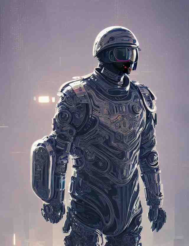 futuristic soldier reflective chrome armor super intricate ornaments artwork by tooth wu and wlop and alena aenami and greg rutkows 