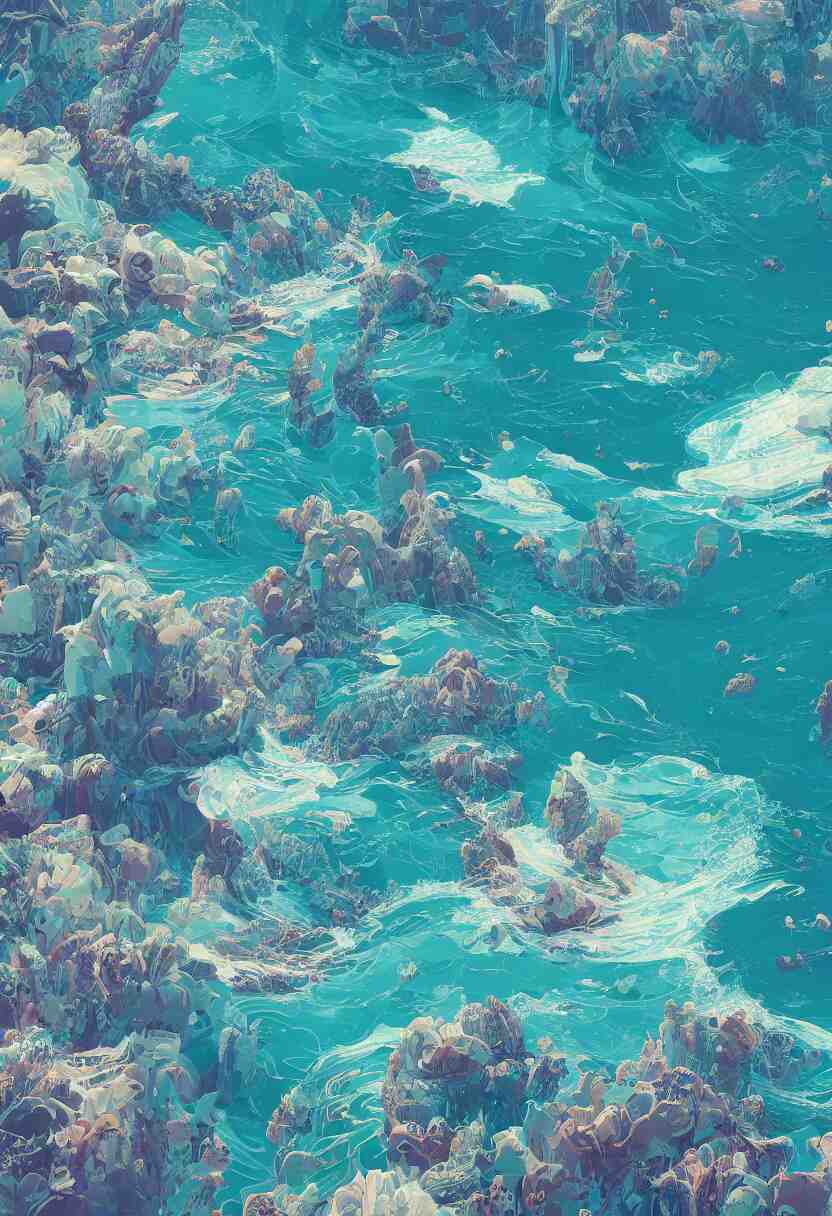 Stunning ocean artwork, artstation winner by Victo Ngai, Kilian Eng and by Jake Parker, vibrant colors, winning-award masterpiece, fantastically gaudy, aesthetic octane render, 8K HD Resolution
