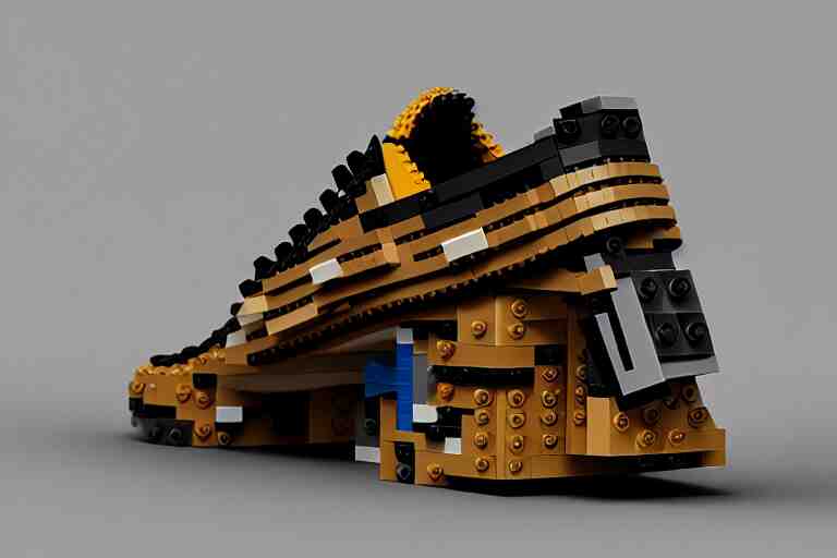 sneaker made out of lego, steampunk, sculpture, cinema 4 d, octane render 