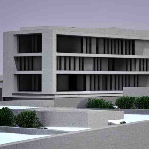 brutalist minimalist mansion exterior design high quality highly detailed 8 k 