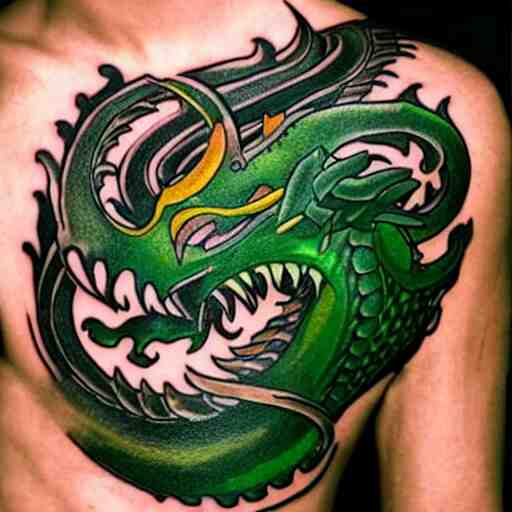 Lexica - Dragon tattoo around arm