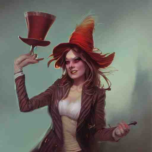 realistic, full body portrait, scantily dressed female mad hatter, by Jordan Grimmer and greg rutkowski, crisp lines and color,