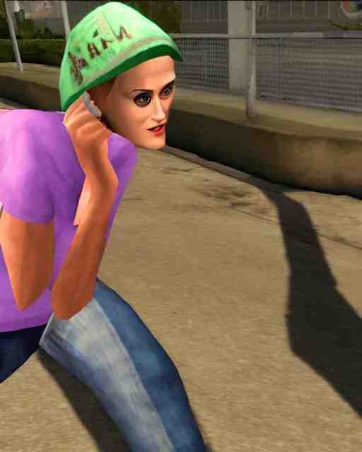 Homeless katy perry in Grand Theft Auto San Andreas