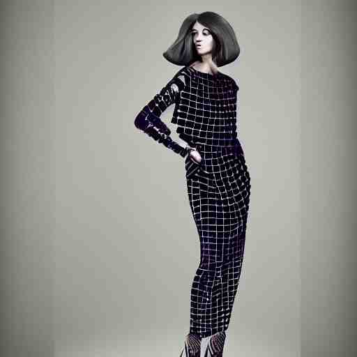 fashion ad for geometric fashion designed by ai