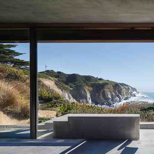 a modern concrete house on the bluffs overlooking the ocean in big sur california 