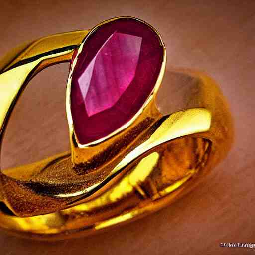 
gold and ruby gemstone  HDR 

