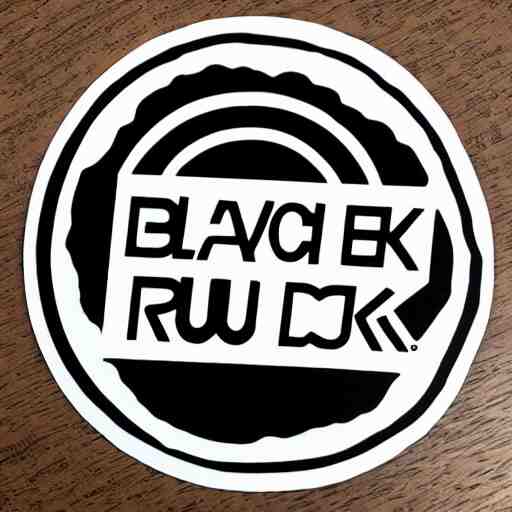 black on white graphic design single sticker in style of david rudnick, eric hu, guccimaze, acid, y 2 k, 4 k sharpening, 