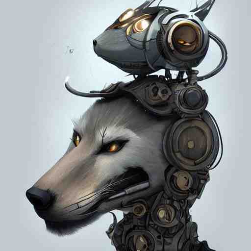 a robotic fox by viktor antonov, mechanic, dishonored, concept art, intricate, detailed, backlit, artstation 