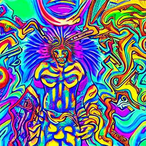 greek gods, dmt, acid, psychedelics, vibrant colours, trippy - Arthub.ai