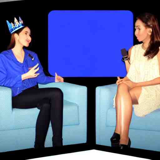 talk show with blue crown logo