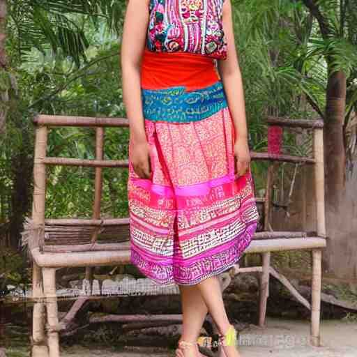 beautiful summer assamese mekehela bihu style floral dress, flirtatious, boho - chic, sleeveless, elegant, short skirt length, slimmer demeanor, plethora of colors ; mini dress 