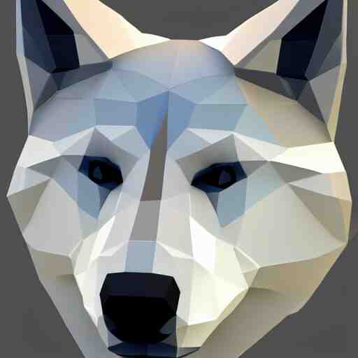 low poly wolf face