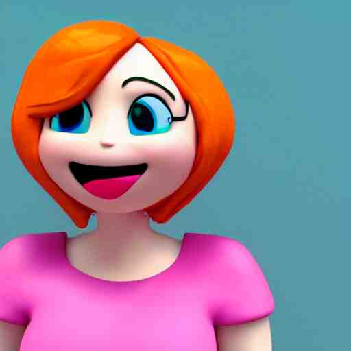 christina hendricks as gumball characters, 3 d render, blender, 