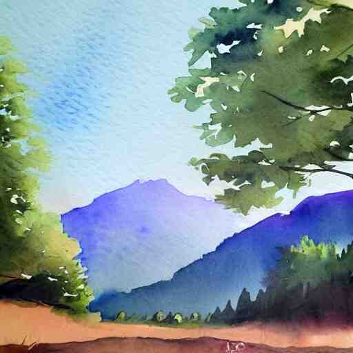  watercolor painting landscape 