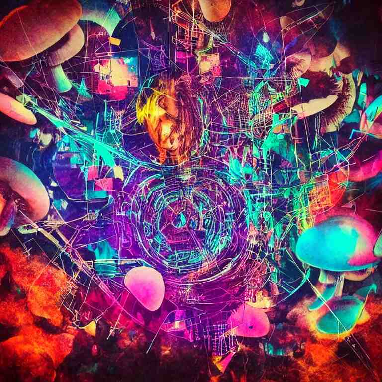 double exposure of dally life, symbols of live, explosion, cyber mushroom city, love is the most relevant theme, love is infinity, love is begin of all, 8 k resolution, artistic mode, artistic, trending on instagram, long exposure, love art, serious, fantasy and dreams vibes, mushrooms style and macro style, colorful picture 