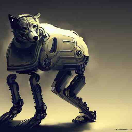 a robotic fox by viktor antonov, mechanic, dishonored, concept art, intricate, detailed, dramatic, artstation 