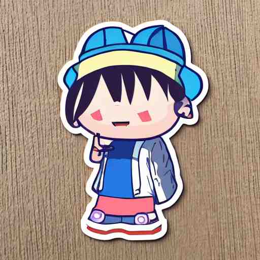 kawaii boy sticker