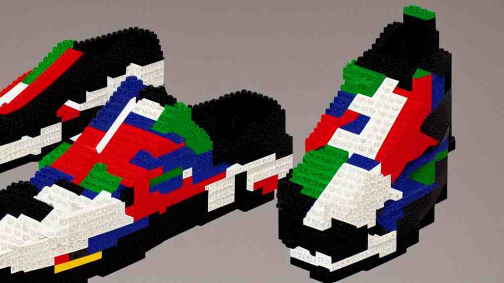 sneaker made out of lego, art deco, digital harlem renaissance 