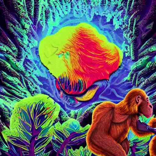 stoned ape theory, psilocybin mushrooms, abstract, evolution 