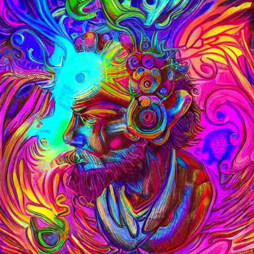 greek gods, dmt, acid, psychedelics, vibrant colours, trippy, trending on artstation by germart - n 9 