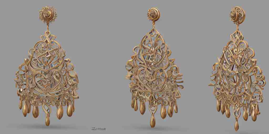 earring design, jewelry design, wood, nordic, art deco, intricate, elegant, material, product design, trending on artstation, cgsociety, photo realistic, design by ziva cph and isabel lennse and kalevala, 8 k, unreal engine, c 4 d 