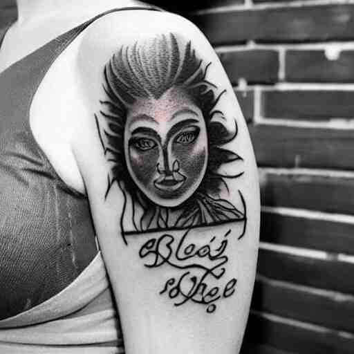 a tattoo written in text ( sanskar ) in body of beautiful women by famous tattoo artist black and white 8 k 