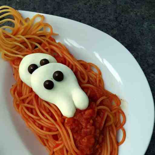 spaghetti in the shape of a bird 