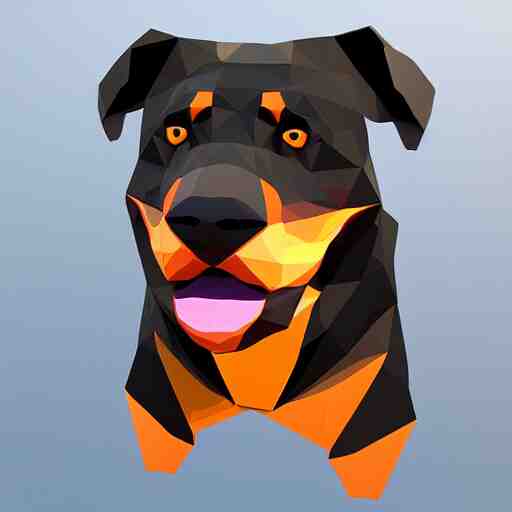 rottweiler 3 d low poly art 