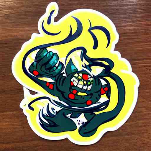 die cut sticker, gomu gomu no gatling, splatter paint 