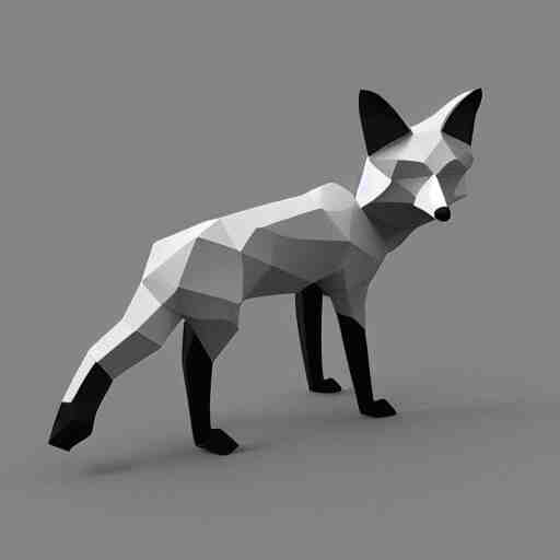 low polygon fox 3d