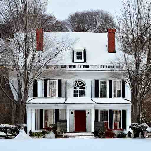 winter colonial house, 