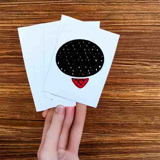 hand holding cartoon diecut sticker of cute kawaii watermellon slice with white border and light gray background