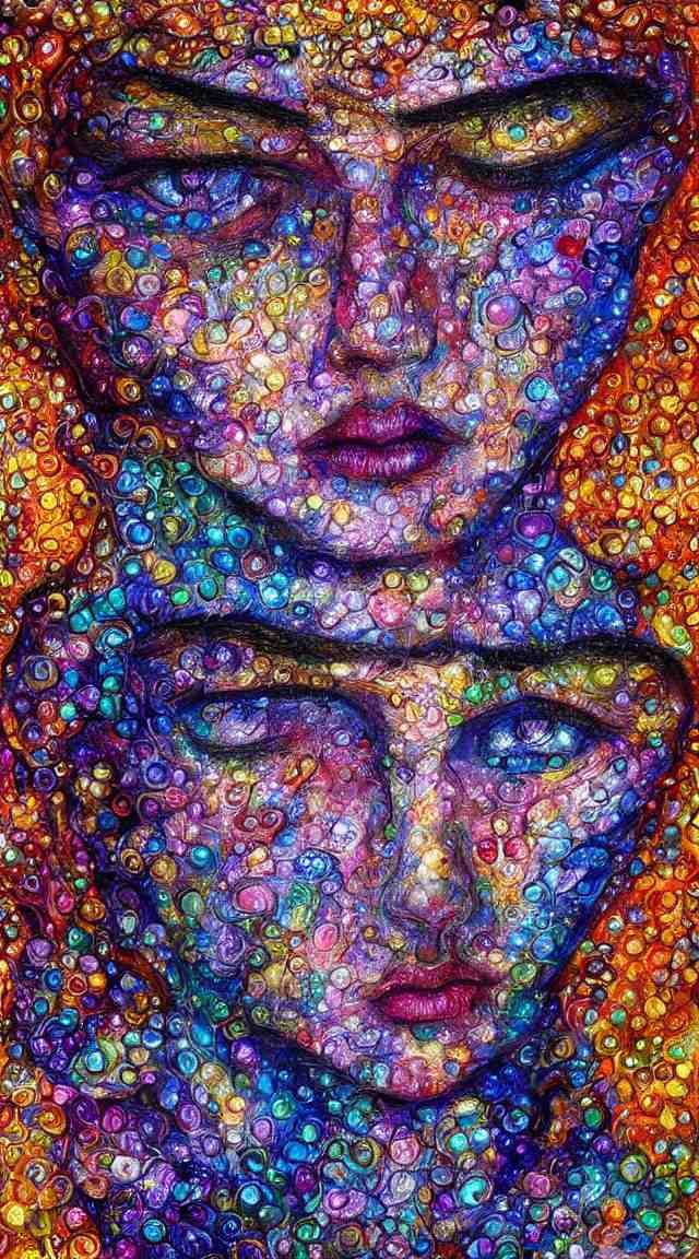 boy face made of crystals by Josephine Wall