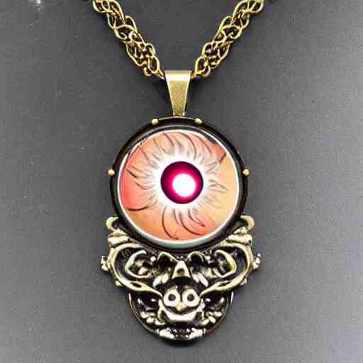 necro eyeball artnouveau necklace 