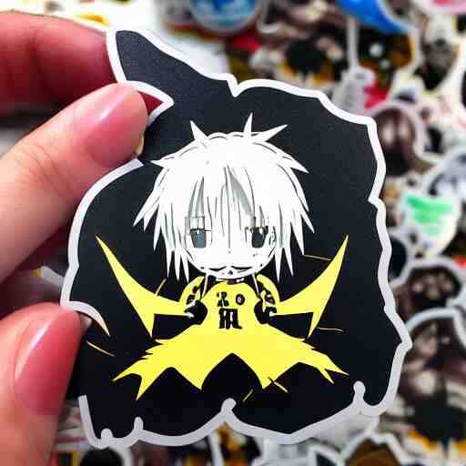 die cut sticker, full metal alchemist al and alphons, splatter paint 