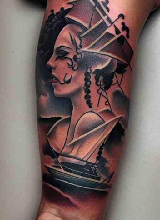 traditional sailor tattoo design by greg rutkowski 